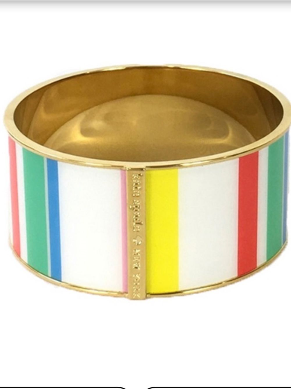 Kate Spade New York Dune Enamel Stripe Bangle. - Picture 2 of 7